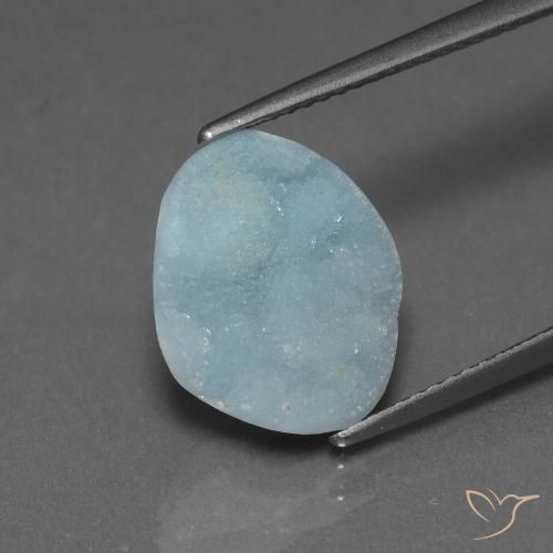 5.17ct Natural Verde azulado claro Hemimorfita Druzy, Elegante, Opaco