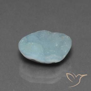 Hemimorfita Druzy Verde azulado claro natural de 5.17 ct, Elegante, Opaco