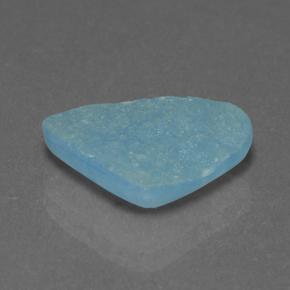 Drusa de hemimorfita azul natural de 4,17 ct, forma elegante, opaco