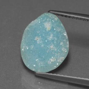 Drusa de hemimorfita azul natural de 4,15 ct, forma elegante, opaco
