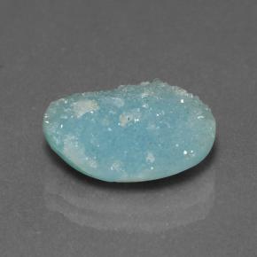 Drusa de hemimorfita azul natural de 4,15 ct, forma elegante, opaco