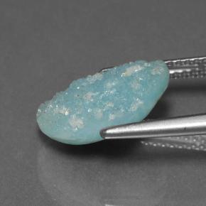 Drusa de hemimorfita azul natural de 4,15 ct, forma elegante, opaco