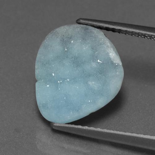 Drusa de hemimorfita turquesa natural de 5,33 ct, forma elegante, opaco