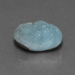 Drusa de hemimorfita turquesa natural de 5,33 ct, forma elegante, opaco