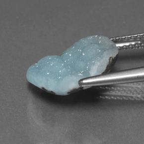 Drusa de hemimorfita turquesa natural de 5,33 ct, forma elegante, opaco