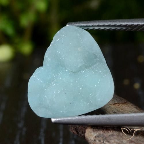 5.62ct Natural Azul espuma de mar Hemimorfita Druzy, Trillón, Opaco
