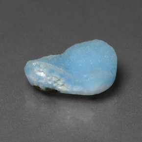 Drusa de hemimorfita azul natural de 3,85 ct, forma elegante, opaco