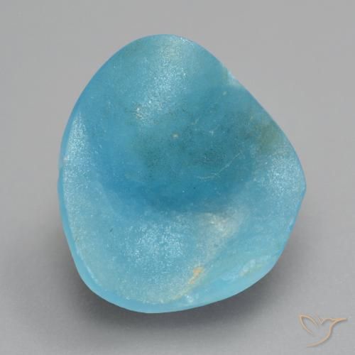Drusa de hemimorfita azul natural de 6,97 ct, forma elegante, opaco