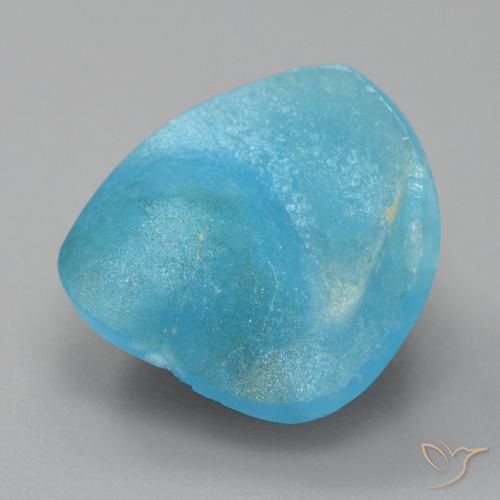 Drusa de hemimorfita azul natural de 6,97 ct, forma elegante, opaco