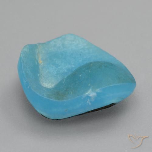 Drusa de hemimorfita azul natural de 6,97 ct, forma elegante, opaco
