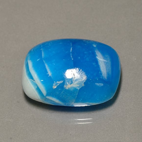 Hemimorfita azul natural de 11,42 ct, corte cojín, opaco