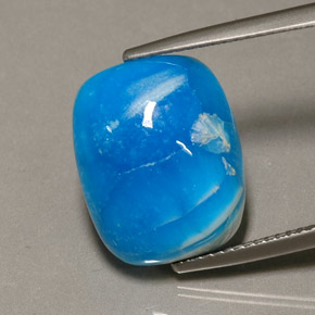 Hemimorfita azul natural de 11,42 ct, corte cojín, opaco