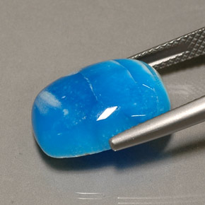Hemimorfita azul natural de 11,42 ct, corte cojín, opaco