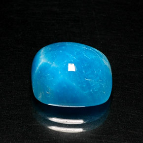 Hemimorfita azul natural de 8,31 ct, corte cojín, opaco