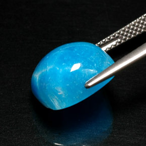 Hemimorfita azul natural de 8,31 ct, corte cojín, opaco