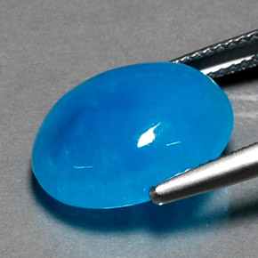 Hemimorfita azul natural de 11,21 ct, corte óvalo, opaco