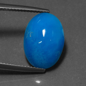 Hemimorfita azul natural de 9,09 ct, corte óvalo, opaco
