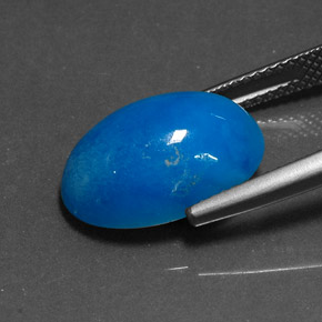 Hemimorfita azul natural de 9,09 ct, corte óvalo, opaco