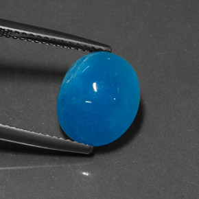 Hemimorfita azul natural de 6,25 ct, corte óvalo, opaco