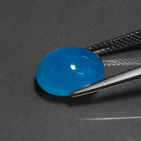 Hemimorfita azul natural de 6,25 ct, corte óvalo, opaco