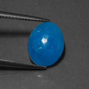 Hemimorfita azul natural de 6,27 ct, corte óvalo, opaco