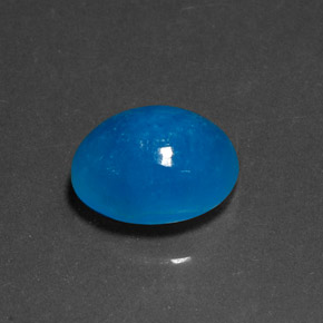 Hemimorfita azul natural de 6,27 ct, corte óvalo, opaco