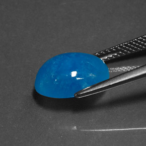 Hemimorfita azul natural de 6,27 ct, corte óvalo, opaco