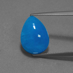 Hemimorfita azul natural de 8,79 ct, en forma de pera, opaco