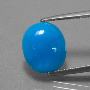 Hemimorfita azul natural de 9,08 ct, corte óvalo, translúcido