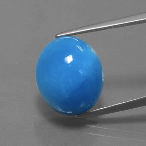 hemimorfita Azul blanquecino natural de 13.12 ct, Corte Óvalo, Opaco