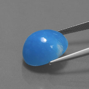 hemimorfita Azul blanquecino natural de 13.12 ct, Corte Óvalo, Opaco