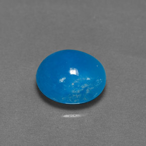 Hemimorfita azul natural de 6,25 ct, corte óvalo, opaco