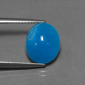 Hemimorfita azul natural de 6,25 ct, corte óvalo, opaco