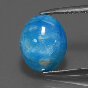 Hemimorfita azul natural de 5,42 ct, corte óvalo, opaco