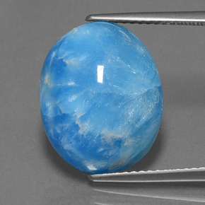 hemimorfita Azul blanquecino natural de 13.34 ct, Corte Óvalo, Opaco