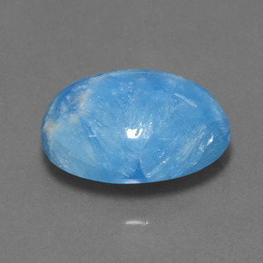 hemimorfita Azul blanquecino natural de 13.34 ct, Corte Óvalo, Opaco