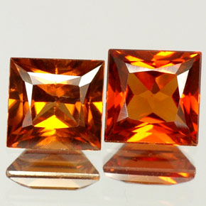 Gemas de granate hessonita naranja natural de  ct, cuadrado, VS