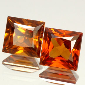 Gemas de granate hessonita naranja natural de  ct, cuadrado, VS