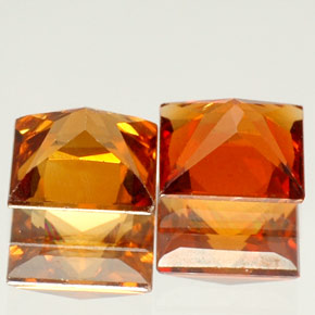 Gemas de granate hessonita naranja natural de  ct, cuadrado, VS