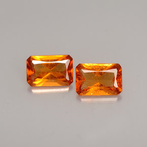 Gemas de granate hessonita naranja natural de  ct, corte esmeralda, VS-SI