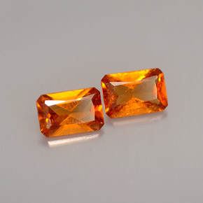 Gemas de granate hessonita naranja natural de  ct, corte esmeralda, VS-SI