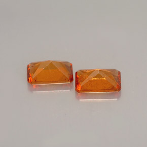 Gemas de granate hessonita naranja natural de  ct, corte esmeralda, VS-SI