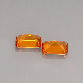Gemas de granate hessonita naranja natural de  ct, corte esmeralda, SI