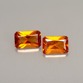 Gemas de granate hessonita naranja natural de  ct, corte esmeralda, VS-SI