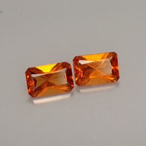 Gemas de granate hessonita naranja natural de  ct, corte esmeralda, VS-SI