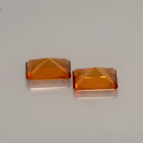 Gemas de granate hessonita naranja natural de  ct, corte esmeralda, VS-SI