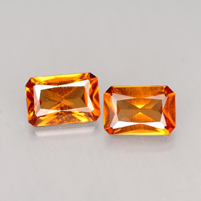 Gemas de granate hessonita naranja natural de  ct, corte esmeralda, VS-SI