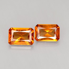 Gemas de granate hessonita naranja natural de  ct, corte esmeralda, VS-SI