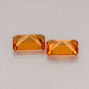 Gemas de granate hessonita naranja natural de  ct, corte esmeralda, VS-SI