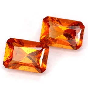 Gemas de granate hessonita naranja natural de  ct, corte esmeralda, VS-SI